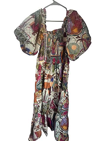 City Chic Simona Print Puff Sleeve Casual Dress (view 2)