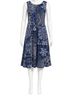 Anne Klein 100% Polyester Floral Blue White Casual Dress Size 6 - photo 1