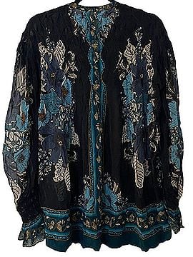 FARM Rio Blossom Tapestry Long Sleeve Blouse (view 2)