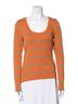 Veronica Beard Stripes Orange Tan Long Sleeve Top Size S - photo 1