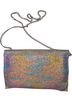 Loeffler Randall gussetted rainbow lame Clutch - photo 2