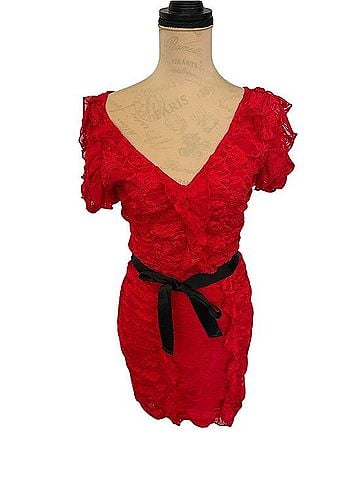 Bebe Eliana Ruffle Lace Dress Cocktail Dress (view 1)