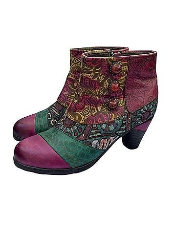 Socofy Boho Patchwork Ankle Boots Ankle Boots (view 1)