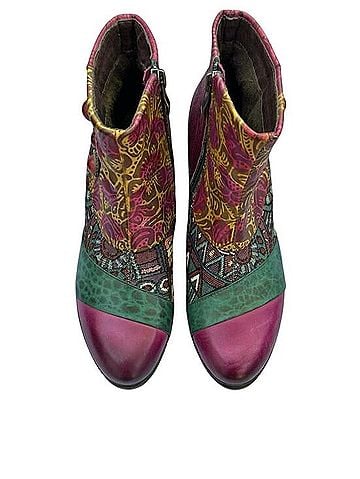 Socofy Boho Patchwork Ankle Boots Ankle Boots (view 2)