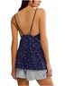 Free People 100% Cotton Floral Blue Multi Color Sleeveless Top Size M - photo 2