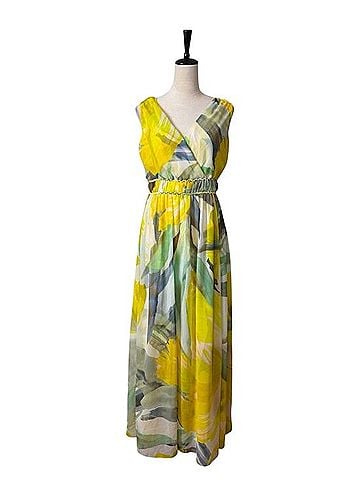 White House Black Market Watercolor Floral Braided Maxi Dress Cocktail Dress (view 1)