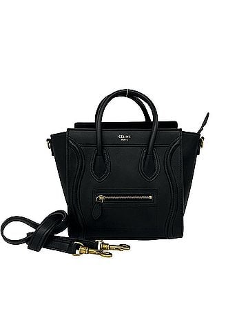 Céline CELINE Luggage Nano Shopper Leather 2-way Shoulder Bag/Handbag Black 40413 (view 1)