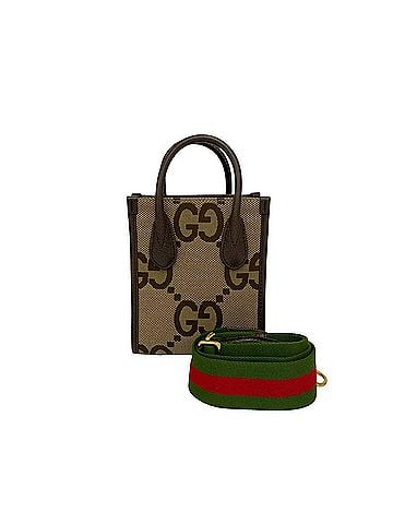 Gucci GUCCI Jumbo GG Logo Pattern Canvas Leather 2-Way Shoulder Bag/Handbag Brown 49785 (view 1)