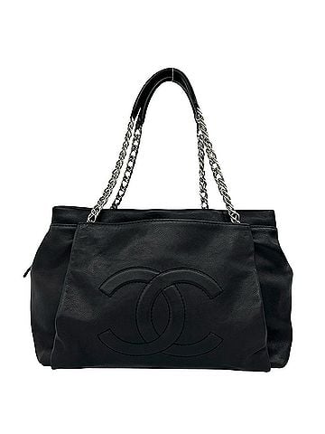 Chanel CHANEL Coco Mark Chain Caviar Skin Tote Bag Semi Shoulder Black 77560 (view 1)