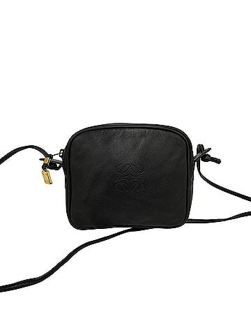 Loewe LOEWE Vintage Anagram Logo Nappa Leather Mini Square Shoulder Bag Pouch Black 55-10 (view 1)