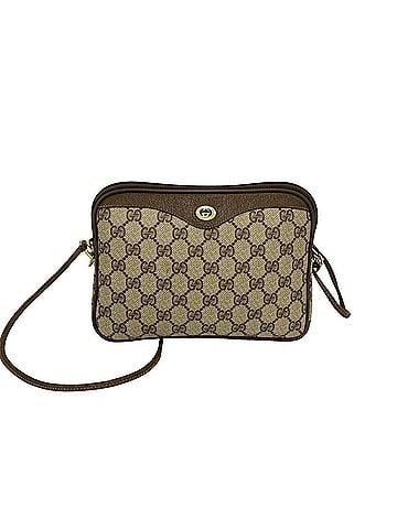 Gucci GUCCI (Old Gucci) GG Logo Pattern Leather Mini Shoulder Bag/Pouch, Brown, 25370 (view 1)