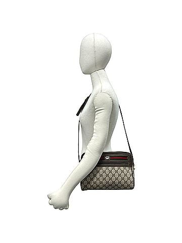 Gucci GUCCI Vintage Sherry Line GG Logo Pattern Leather Shoulder Bag/Pouch, Brown, 02055 (view 2)