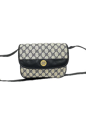 Gucci GUCCI Old Gucci GG Logo Hardware Leather Mini Shoulder Bag Pouch Navy Blue b16-5 (view 1)