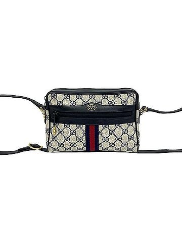 Gucci GUCCI (Old Gucci) Sherry Line GG Logo Pattern Leather Mini Shoulder Bag/Pouch, Navy, 429-8 (view 1)