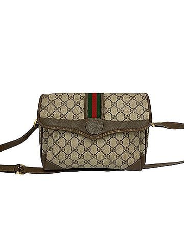 Gucci GUCCI Old Gucci Sherry Line GG Logo Pattern Leather Shoulder Bag Pouch Brown 537-5 (view 1)