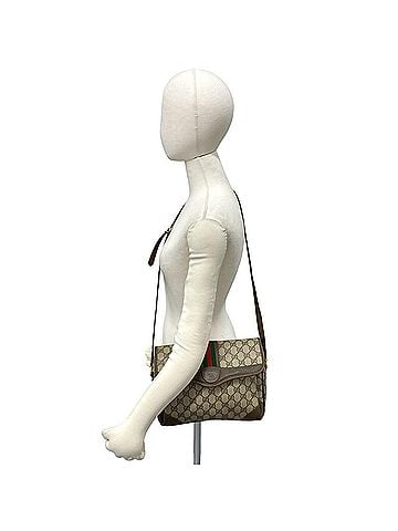 Gucci GUCCI Old Gucci Sherry Line GG Logo Pattern Leather Shoulder Bag Pouch Brown 537-5 (view 2)