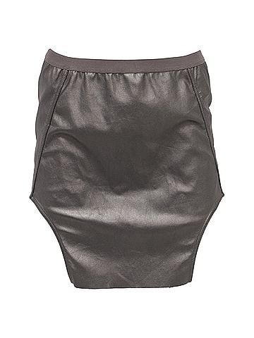 Rick Owens Rick Owens Diana Mini Skirt in Grey Lamb Leather (view 1)