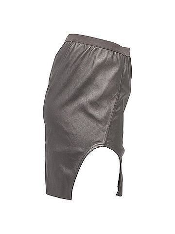 Rick Owens Rick Owens Diana Mini Skirt in Grey Lamb Leather (view 2)