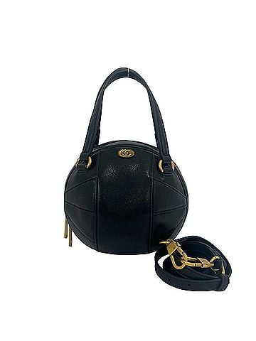 Gucci GUCCI Basketball Shape GG Logo Hardware Leather 2-Way Shoulder Bag/Handbag Black 95068 (view 1)