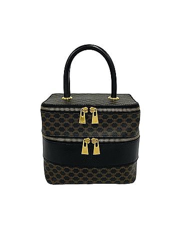 Céline CELINE Vintage Macadam Blazon Pattern Triomphe Leather Handbag Vanity Bag Brown 34728 (view 1)