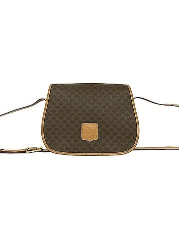 Céline CELINE Vintage Macadam Blazon Pattern Triomphe Leather Shoulder Bag/Pochette, Brown, 98825 (view 1)