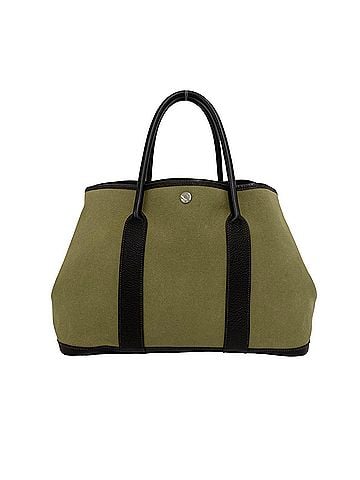Hermès HERMES Garden Party PM Toile Officier Buffle Handbag Tote Bag Khaki Nicotine 28509 (view 1)