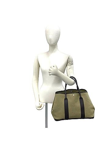 Hermès HERMES Garden Party PM Toile Officier Buffle Handbag Tote Bag Khaki Nicotine 28509 (view 2)