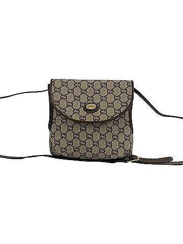 Gucci GUCCI (Old Gucci, Gucci Plus) Logo Leather Shoulder Bag/Sacoche/Pochette, Brown, 54450 (view 1)