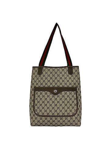 Gucci GUCCI Old Gucci Sherry Line GG Logo Pattern Leather Tote Bag Shoulder Brown 36061 (view 1)