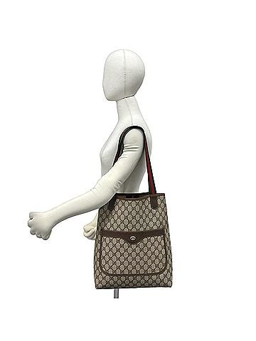 Gucci GUCCI Old Gucci Sherry Line GG Logo Pattern Leather Tote Bag Shoulder Brown 36061 (view 2)