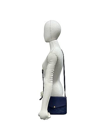Louis Vuitton LOUIS VUITTON Louis Vuitton Twice Monogram Empreinte Leather Genuine Shoulder Bag Pochette Blue 32992 (view 2)