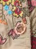 Johnny Was 97% Cotton 3% Spandex 100% Polyester Floral Red Pink Tan Coat Size L - photo 7