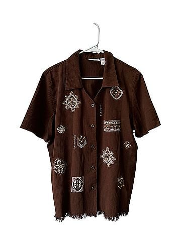 Alfred Dunner Short Sleeve Button-Down Shirt (view 1)