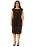 Connected Apparel 96% Polyester 4% Spandex 100% Polyester Animal Print Black Brown Gold Cocktail Dress Size 10 - photo 1