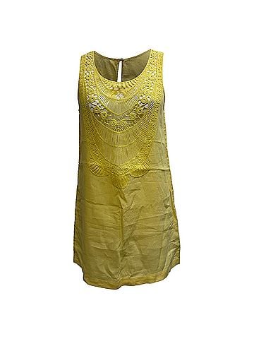 Miguelina Miguelina V-Neck Tunic in Yellow Linen (view 1)