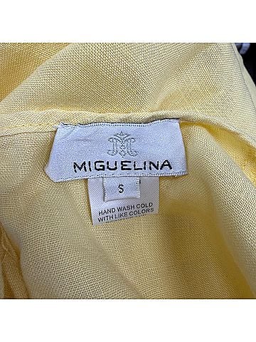 Miguelina Miguelina V-Neck Tunic in Yellow Linen (view 2)