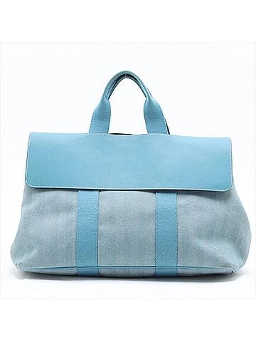 Hermès Hermes Valparaiso GM Toile Chevron Leather Tote Bag Shoulder Handbag for Women (view 1)