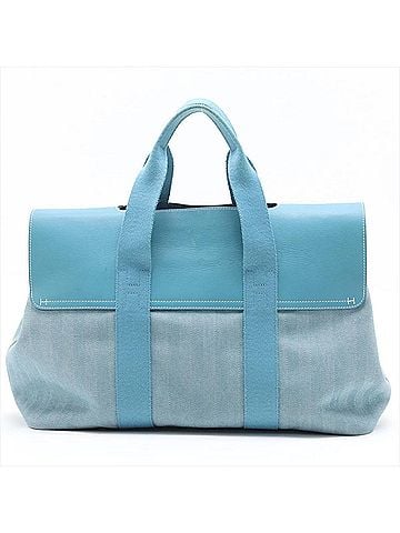 Hermès Hermes Valparaiso GM Toile Chevron Leather Tote Bag Shoulder Handbag for Women (view 2)