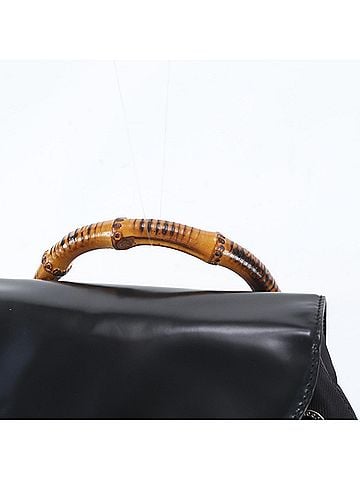Gucci Gucci Bamboo 003 2058 Leather Backpack/Shoulder Bag, Black, Women's (view 2)