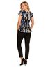 Kensie 100% Polyester 100% Polyester Floral Blue Gray Short Sleeve Blouse Size M - photo 2