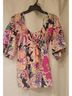 Lilly Pulitzer 100% Rayon Floral Multi Color Short Sleeve Blouse Size XXS - photo 6