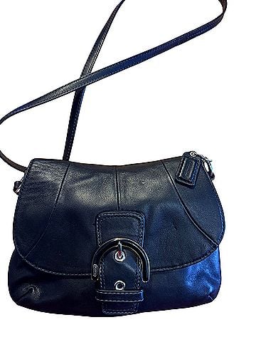 Coach Vintage Coach Soho Black Leather Flap Buckle Crossbody Bag, Leather Crossbody Bag (view 1)
