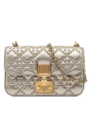 Dior Studded Metallic Lambskin DiorAddict Wallet on Chain (view 1)
