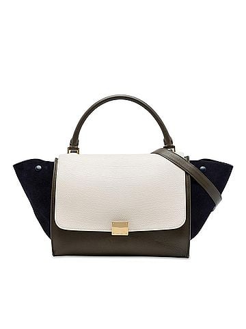 Céline Medium Tricolor Leather Trapeze Satchel (view 1)