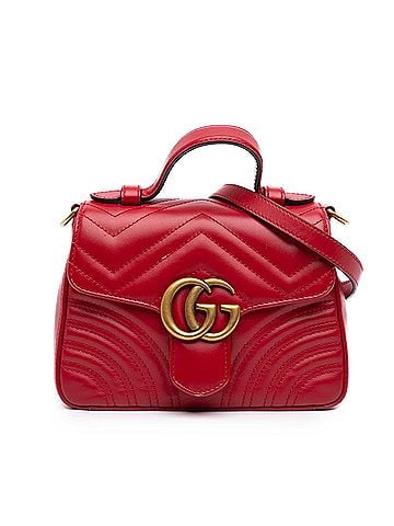 Gucci Mini GG Marmont Matelasse Leather Top Handle Bag (view 1)