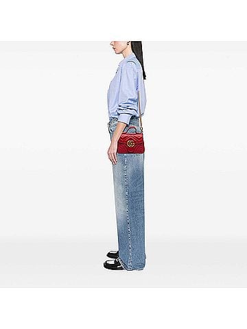 Gucci Mini GG Marmont Matelasse Leather Top Handle Bag (view 2)