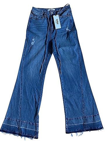 Mica London Blue Wide Leg Jeans (view 1)