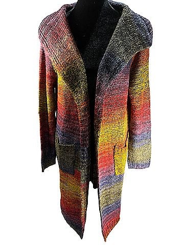 Saachi Rainbow Long Cardigan Coat (view 1)