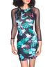 Guess Floral Teal Cocktail Dress Size XS - photo 2