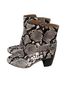 Tory Burch 100% Leather Snake Print Black Gray Ankle Boots Size 8 - photo 1